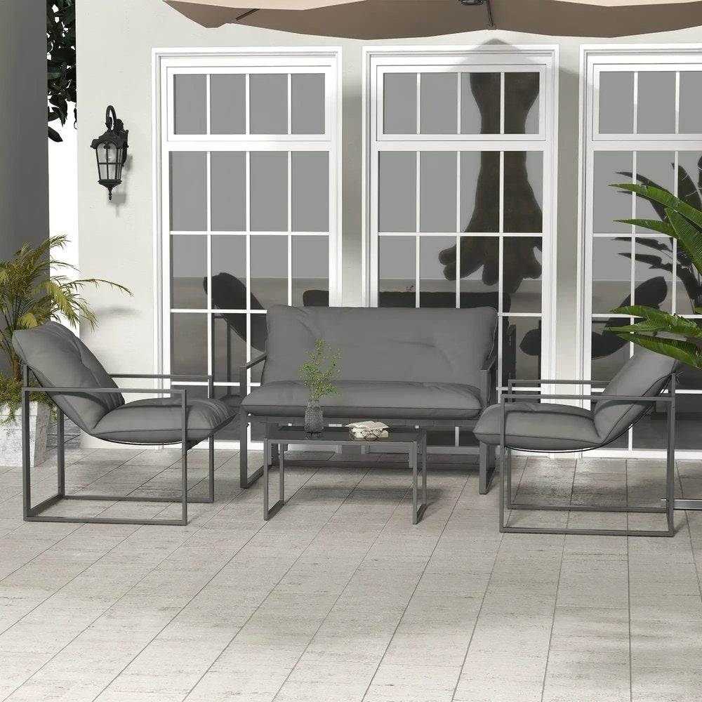Outsunny Four-Piece Relaxed Back Garden Dining Set 1