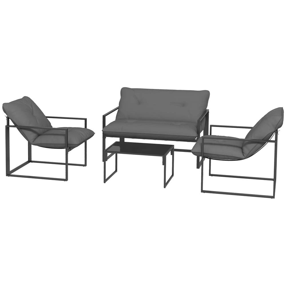 Outsunny Four-Piece Relaxed Back Garden Dining Set 10