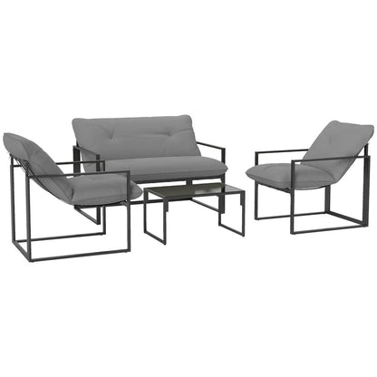 Outsunny Four-Piece Relaxed Back Garden Dining Set 11