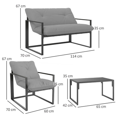 Outsunny Four-Piece Relaxed Back Garden Dining Set 13