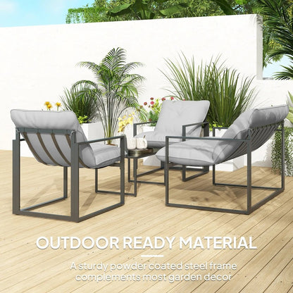 Outsunny Four-Piece Relaxed Back Garden Dining Set 16