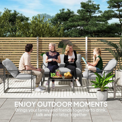Outsunny Four-Piece Relaxed Back Garden Dining Set 17