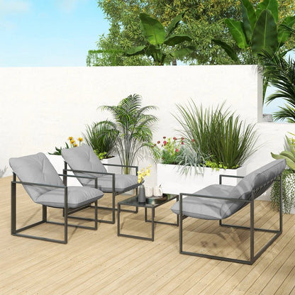 Outsunny Four-Piece Relaxed Back Garden Dining Set 18