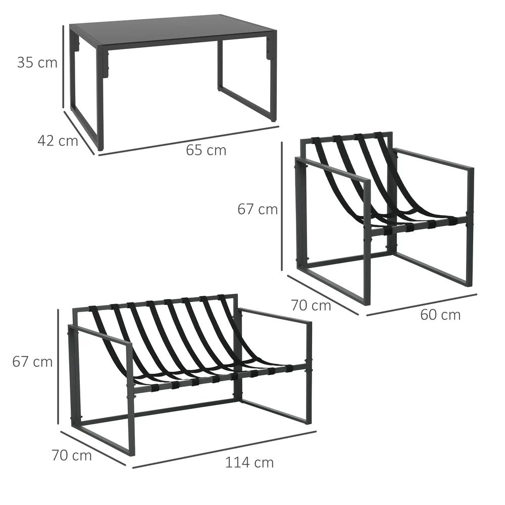 Outsunny Four-Piece Relaxed Back Garden Dining Set 2