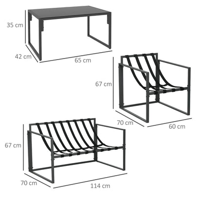 Outsunny Four-Piece Relaxed Back Garden Dining Set 2