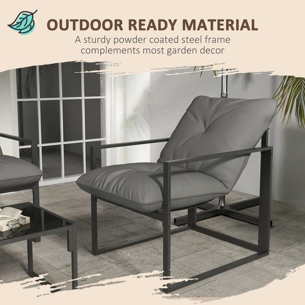 Outsunny Four-Piece Relaxed Back Garden Dining Set 5