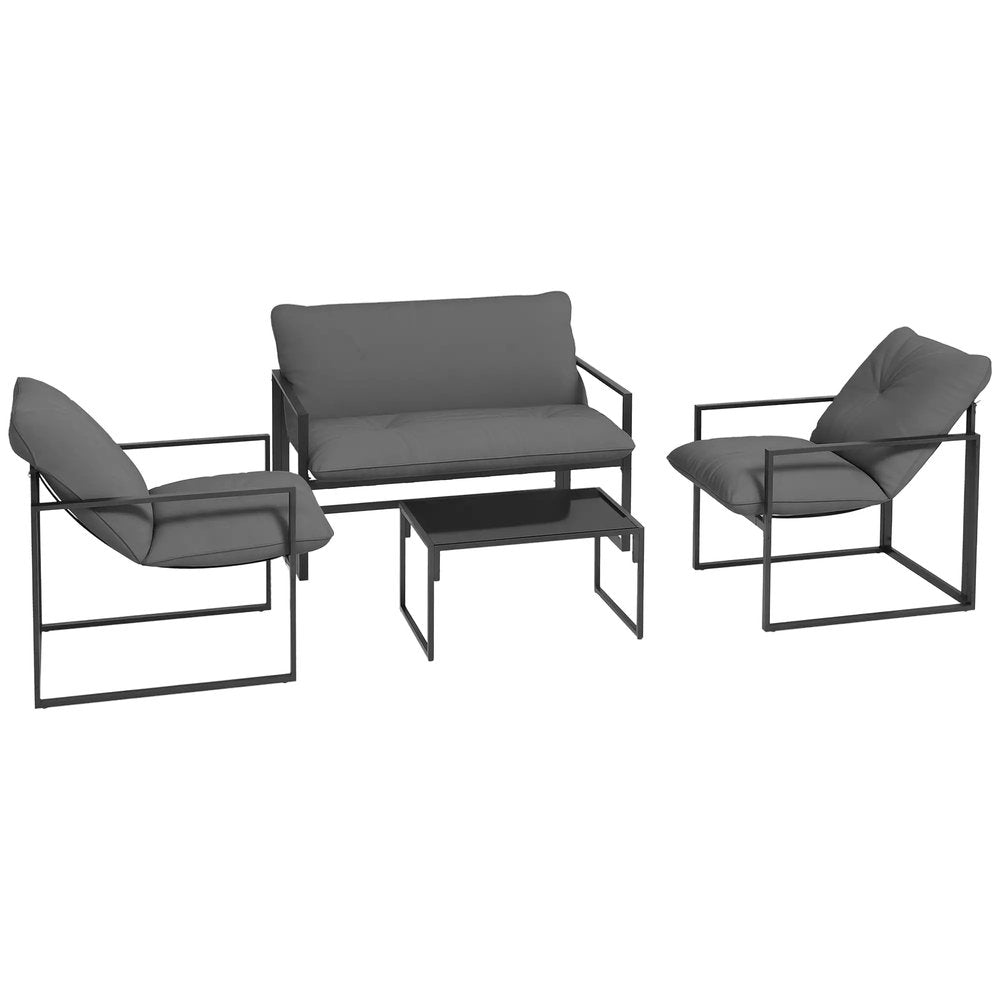 Outsunny Four-Piece Relaxed Back Garden Dining Set 9