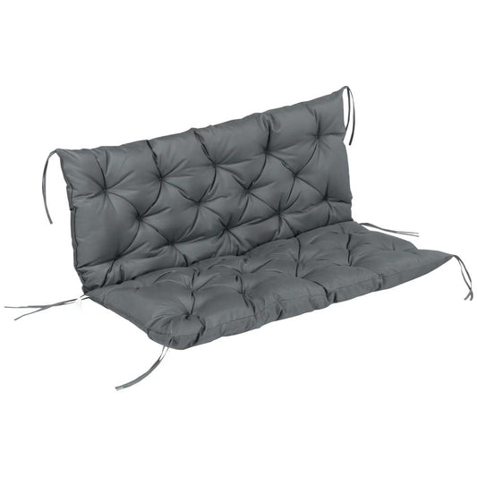 Outsunny Garden Bench Cushion, 2 Seater Swing Chair Cushion, Seat Pad with Ties for Indoor and Outdoor Use, 120 x 110 x 12 cm 