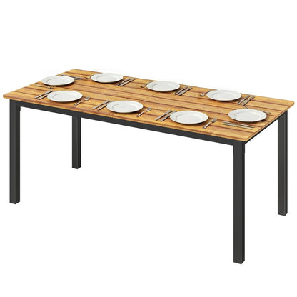 Outsunny Garden Dining Table for 6-8 Person, 180 x 86 cm Rectangular Outdoor Dining Table with Wood Slatted Top 21