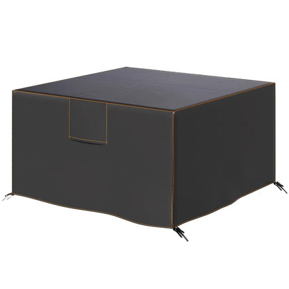 Outsunny Garden Furniture Cover, Waterproof Patio Furniture Cover with Air Vent, 420D Oxford Fabric, 125 x 125 x 74 cm, Black 10