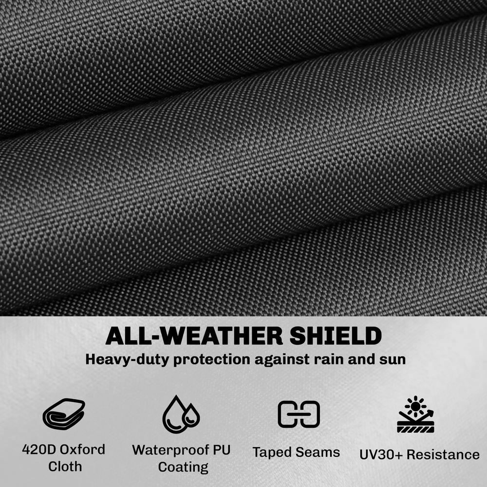 Outsunny Garden Furniture Cover, Waterproof Patio Furniture Cover with Air Vent, 420D Oxford Fabric, 125 x 125 x 74 cm, Black 3
