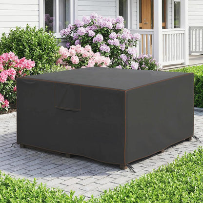 Outsunny Garden Furniture Cover, Waterproof Patio Furniture Cover with Air Vent, 420D Oxford Fabric, 125 x 125 x 74 cm, Black 7