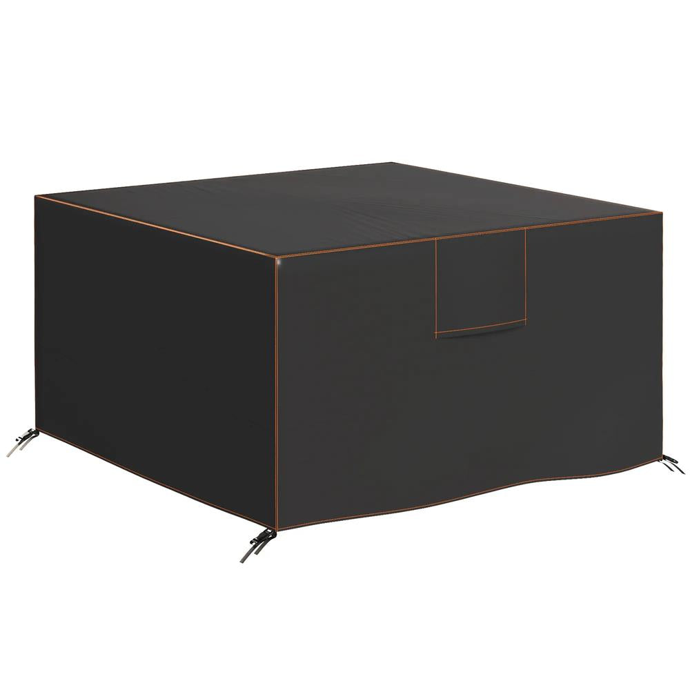 Outsunny Garden Furniture Cover, Waterproof Patio Furniture Cover with Air Vent, 420D Oxford Fabric, 125 x 125 x 74 cm, Black 