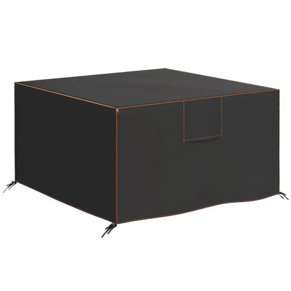 Outsunny Garden Furniture Cover, Waterproof Patio Furniture Cover with Air Vent, 420D Oxford Fabric, 125 x 125 x 74 cm, Black 
