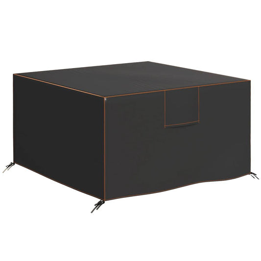 Outsunny Garden Furniture Cover, Waterproof Patio Furniture Cover with Air Vent, 420D Oxford Fabric, 125 x 125 x 74 cm, Black 