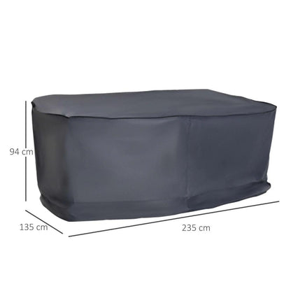 Outsunny Garden Furniture Cover, Waterproof Windproof 420D Heavy Duty Oxford Fabric Rattan Furniture Cover, Rectangular Outdoor Table Chair Set Cover, 235 x 135 x 94cm 2