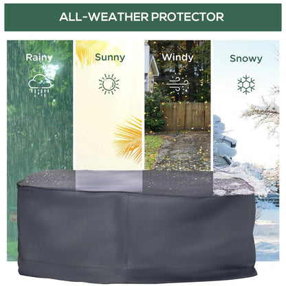 Outsunny Garden Furniture Cover, Waterproof Windproof 420D Heavy Duty Oxford Fabric Rattan Furniture Cover, Rectangular Outdoor Table Chair Set Cover, 235 x 135 x 94cm 3