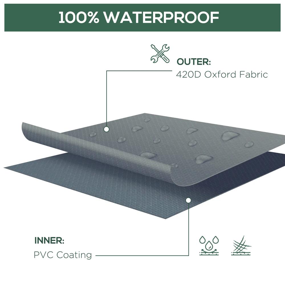 Outsunny Garden Furniture Cover, Waterproof Windproof 420D Heavy Duty Oxford Fabric Rattan Furniture Cover, Rectangular Outdoor Table Chair Set Cover, 235 x 135 x 94cm 4