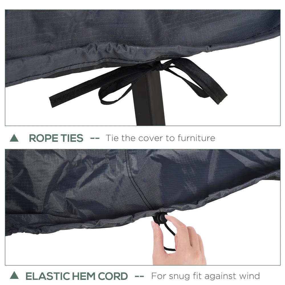 Outsunny Garden Furniture Cover, Waterproof Windproof 420D Heavy Duty Oxford Fabric Rattan Furniture Cover, Rectangular Outdoor Table Chair Set Cover, 235 x 135 x 94cm 5