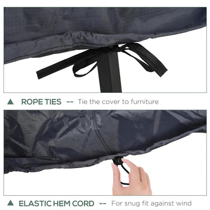 Outsunny Garden Furniture Cover, Waterproof Windproof 420D Heavy Duty Oxford Fabric Rattan Furniture Cover, Rectangular Outdoor Table Chair Set Cover, 235 x 135 x 94cm 5