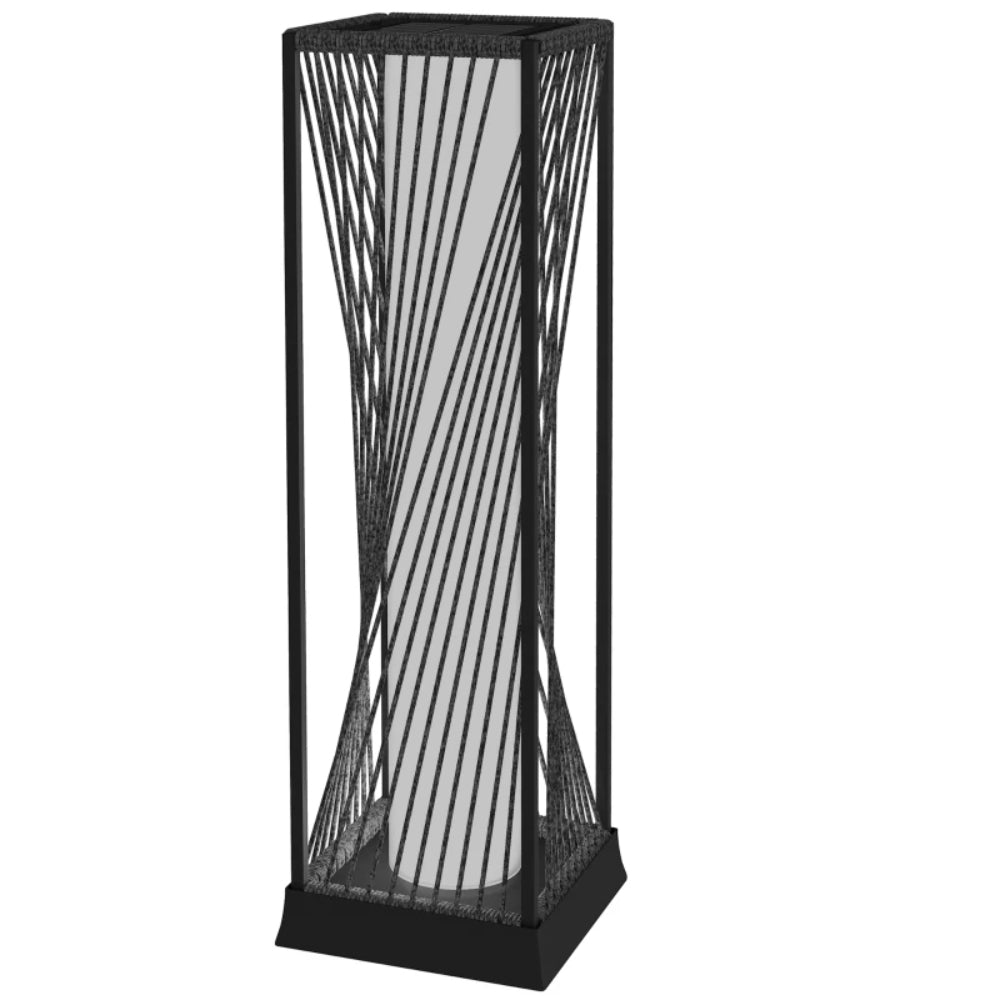 Outsunny Garden Rattan Lamp, 77 cm Tall Solar Rattan Floor Lamp, Solar Garden Light with Auto On/Off LED Lights, IP44 Waterproof for Outdoor, Porch, Pathway, Terrace, Grey