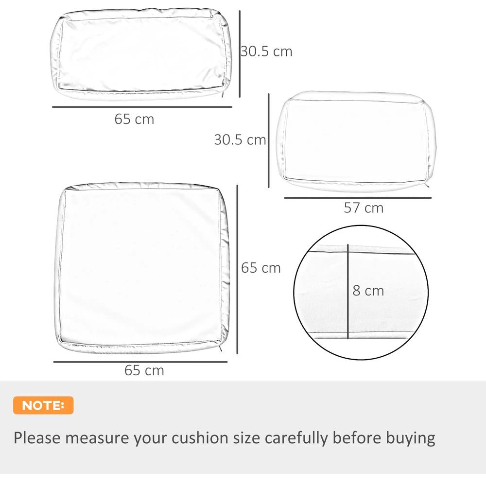 Outsunny Garden Rattan Sofa Cushion Polyester Cover Replacement Outdoor- No Cushion Included 13