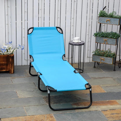 Outsunny Garden Sun Lounger, with Five-Position Back 1