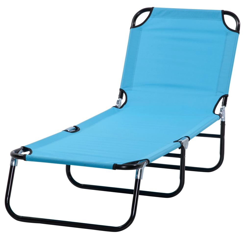 Outsunny Garden Sun Lounger, with Five-Position Back 10