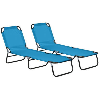 Outsunny Garden Sun Lounger, with Five-Position Back 11