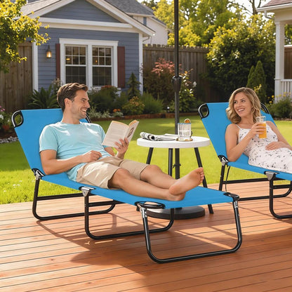 Outsunny Garden Sun Lounger, with Five-Position Back 12