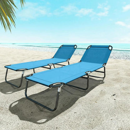 Outsunny Garden Sun Lounger, with Five-Position Back 18