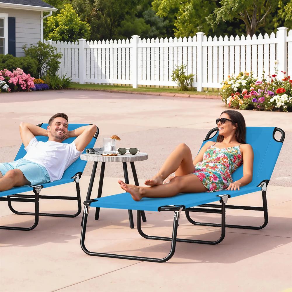 Outsunny Garden Sun Lounger, with Five-Position Back 20