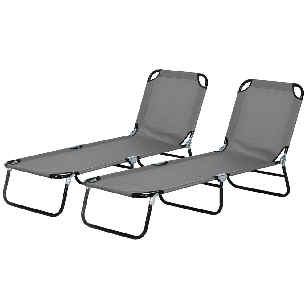 Outsunny Garden Sun Lounger, with Five-Position Back 31