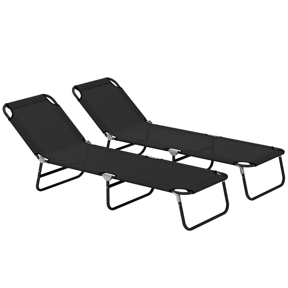 Outsunny Garden Sun Lounger, with Five-Position Back 32