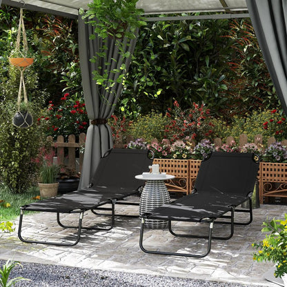 Outsunny Garden Sun Lounger, with Five-Position Back 33