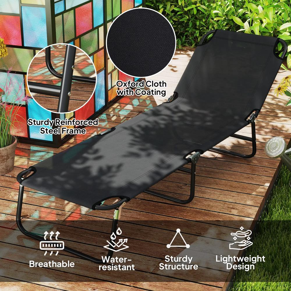 Outsunny Garden Sun Lounger, with Five-Position Back 36