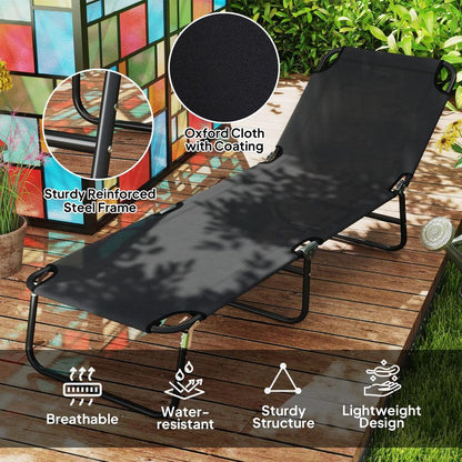 Outsunny Garden Sun Lounger, with Five-Position Back 36