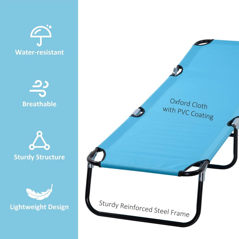 Outsunny Garden Sun Lounger, with Five-Position Back 4
