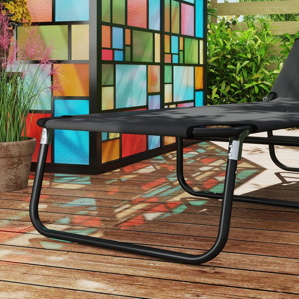 Outsunny Garden Sun Lounger, with Five-Position Back 40