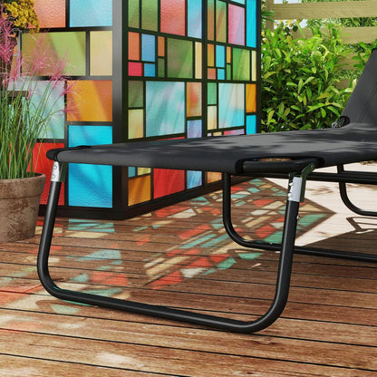 Outsunny Garden Sun Lounger, with Five-Position Back 40