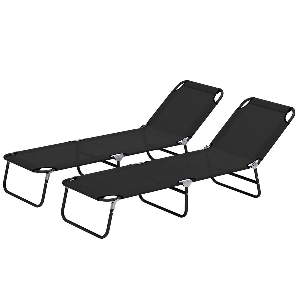 Outsunny Garden Sun Lounger, with Five-Position Back 42
