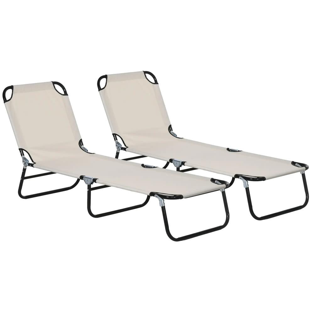 Outsunny Garden Sun Lounger, with Five-Position Back 43