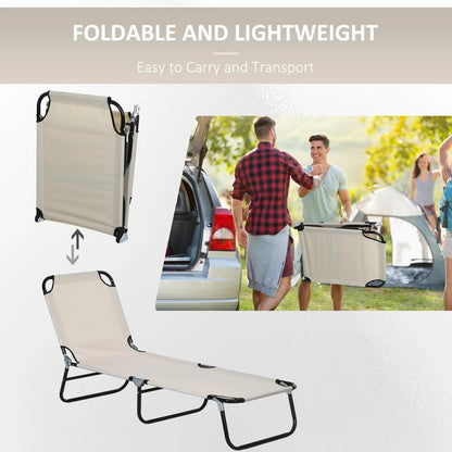Outsunny Garden Sun Lounger, with Five-Position Back 48