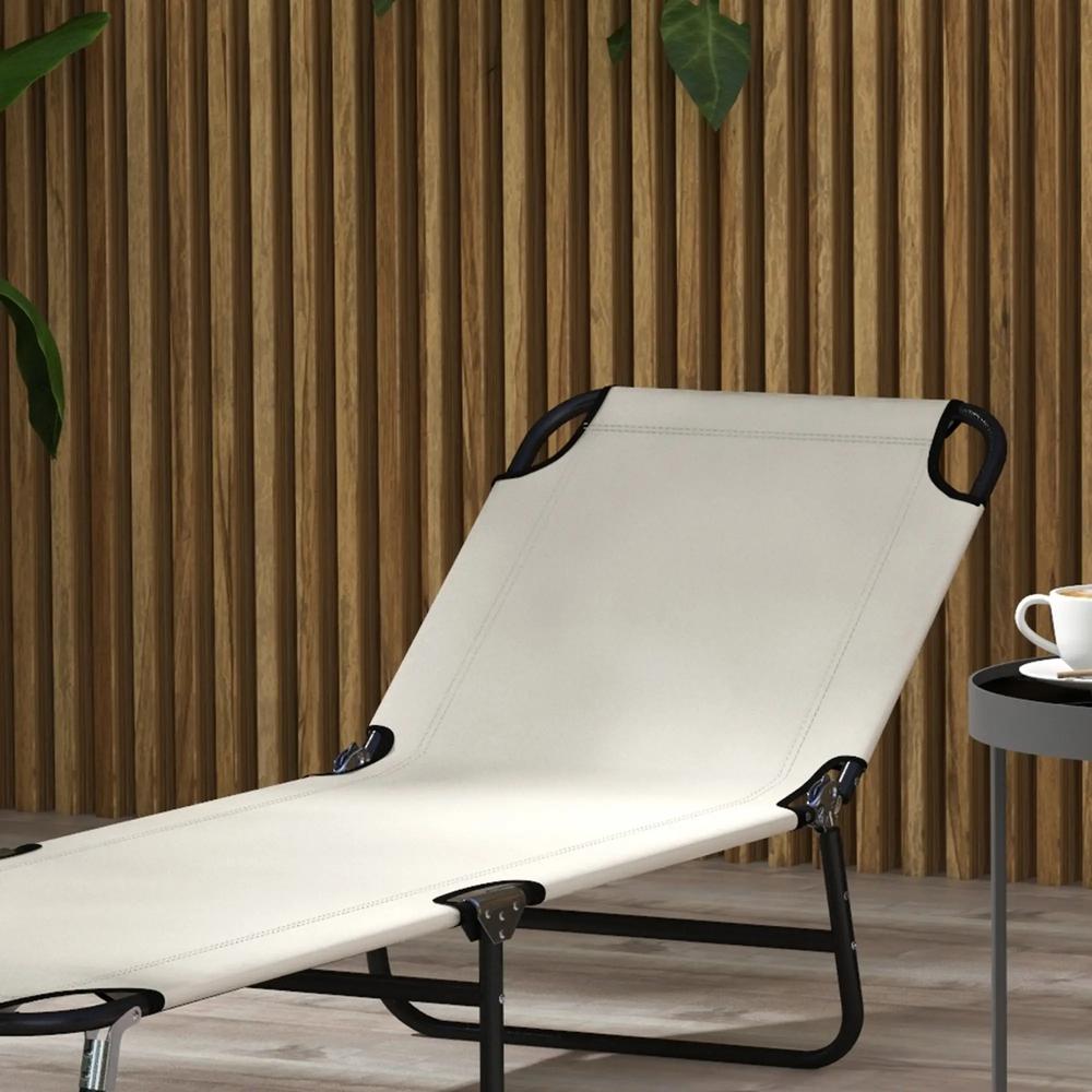 Outsunny Garden Sun Lounger, with Five-Position Back 49