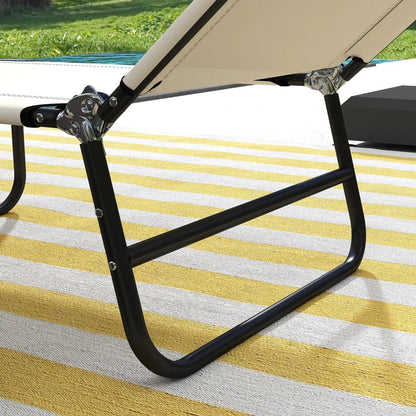 Outsunny Garden Sun Lounger, with Five-Position Back 51