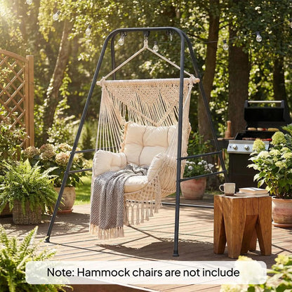 Outsunny Hammock Chair Stand Only, 150KG Load Capacity, for Indoor Outdoor, Black 84A-399V00BK 1