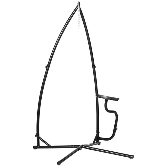 Outsunny Hammock Chair Stand Only Construction Heavy Duty Metal C-Stand for Hanging Hammock Chair Porch Swing Indoor or Outdoor Use 