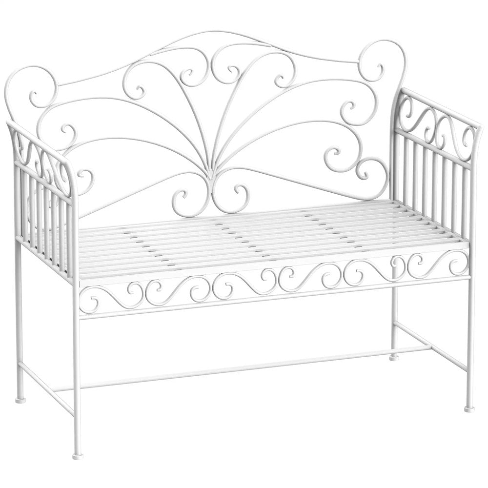Outsunny Heavy-Duty Garden Bench-White 10