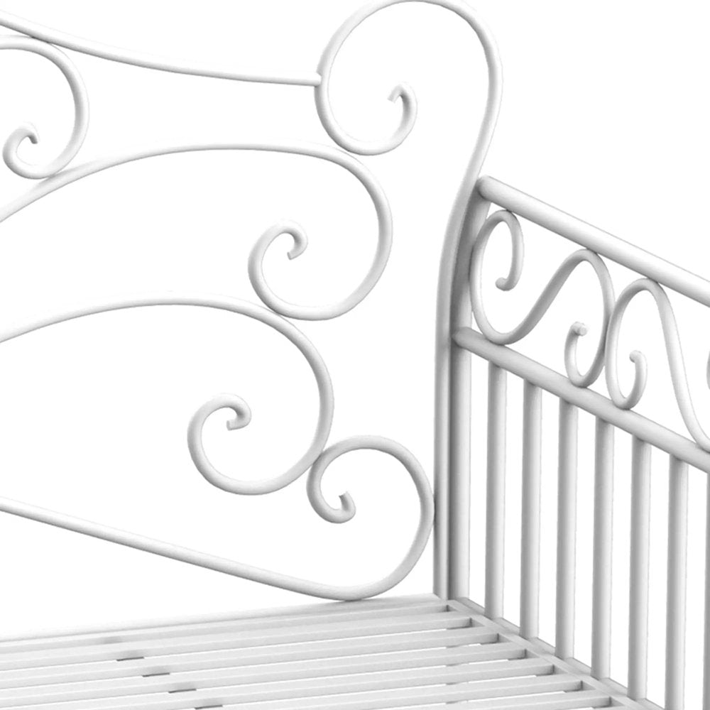 Outsunny Heavy-Duty Garden Bench-White 6