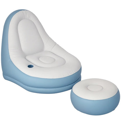 Outsunny Inflatable Tub Chair and Footstool 20